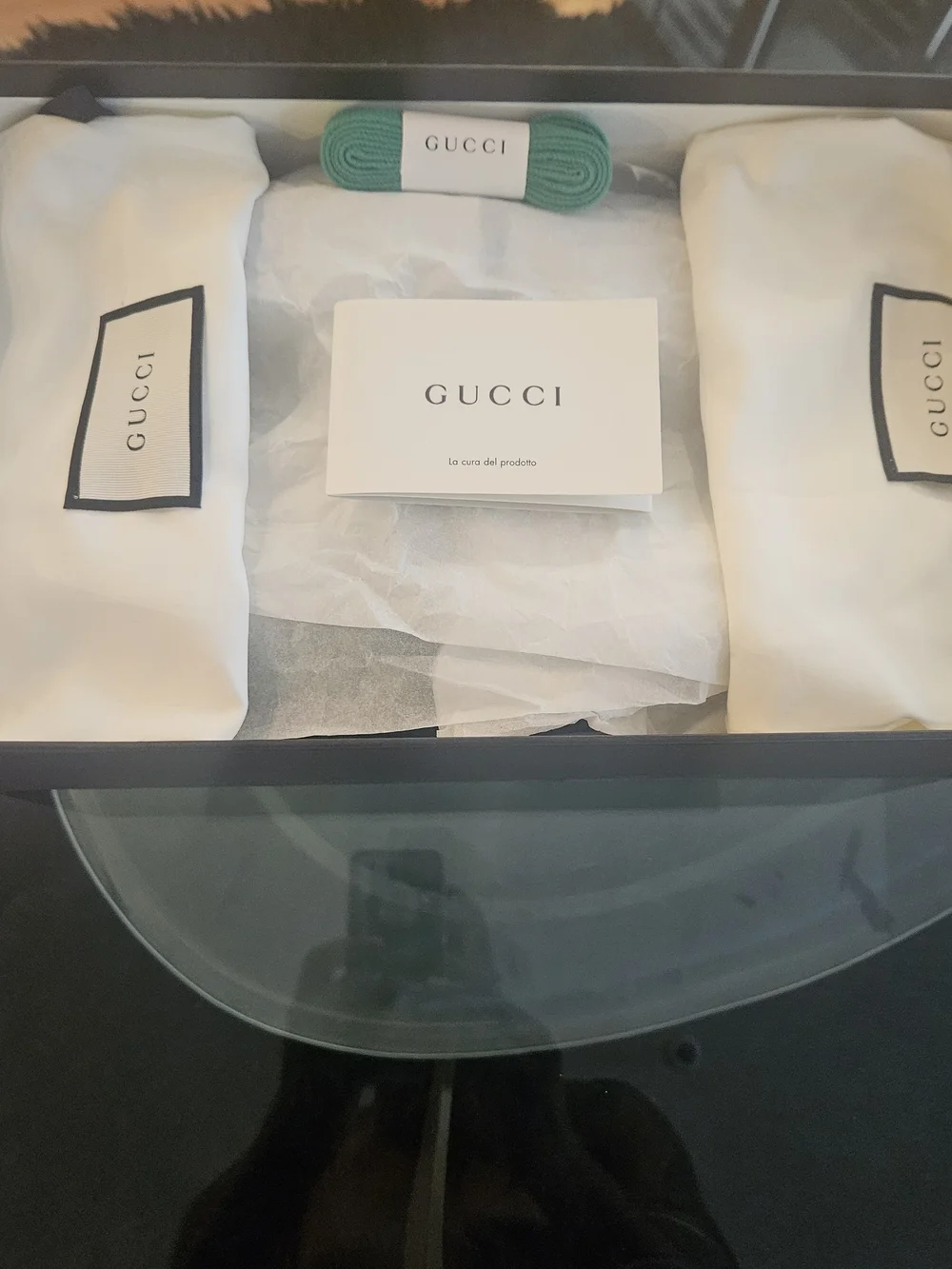 Gucci Green Embossed GG Leather Low-Top Sneakers